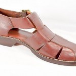 Men’s COLE HAAN brown leather sandals shoes buckle woven SIZE 9.5 D