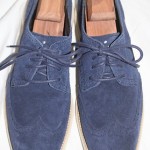 COLE HAAN Mens LunarGrand Wingtip Dress Shoes Navy Blue/Topaz Suede Size 10.5