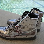 Hugo Boss Metallic Silver Mens Casual Shoes Sneaker 9.5  Retail $150 used once!