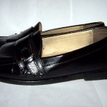 Cole Haan Men’s Black Glossy Leather Slip on Loafers Sz 8 EUC