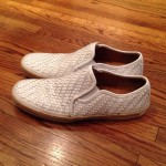 Cole Haan White Woven Leather Slip-on Shoes Sz 10M