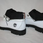 TIMBERLAND ROLL-TOP  BOOTS,  Mens sz. 9,  BLACK AND WHITE