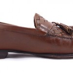Cole Haan Resort Brown Leather Woven Loafers Tassels 10.5 Square Casual Shoes