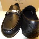 NEW COLE HAAN SOMERSET BIT II BLACK TUMBLED LEATHER DRIVING MOCS W. BRASS BIT