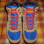 Timberland GT Scramble Mid Men’s Hiking Boots Wheat Brown/Blue/Red Leather 2215R