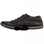 Diesel Mens Exposure Low I Gray Casual Canvas Lace Up Sneakers Shoes