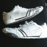 Diesel Men’s Size 10 White Leather walking athletic sneakers pre – owned clean