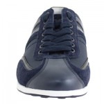 Hugo Boss Mens Sneakers Orange Label Silvans Navy Lace Up Textile Suede Leather