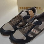 New Authentic Diesel Men’s Gunner Tennis shoe Fashion Sneaker,Black/Gray Size 11