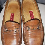 Men’s COLE HAAN Gold HORSE BIT Shoes LOAFERS Sz 12M  Med BROWN Leather SLIP ON