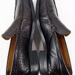 Cole Haan Crocodile Pattern Dark Leather Slip On Loafers Men’s Size 10M