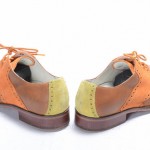 Cole Haan Colton Saddle C09918 8 brown leather Oxford Orange Yellow Suede shoe