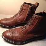 Mens Cole Haan Nike Air Brown Snake-Stamped Leather Ankle Boots Size 8 1/2