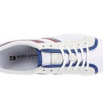 Hugo Boss Mens Loinod Open White Casual Lace-Up Sneakers Shoes