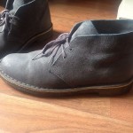 Clarks Desert Boots Grey Suede Sz 8.5 Pre Owned