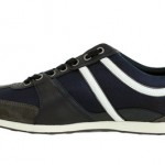 Hugo Boss Mens Sneakers Orange Label Simbad II Navy Lace Up Textile Suede