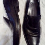 Hugo Boss Loafers Sz 10 Chesterfield Mocassins Black Leather Excellent Condition