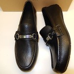 NEW COLE HAAN SOMERSET BIT II BLACK TUMBLED LEATHER DRIVING MOCS W. BRASS BIT