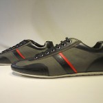 $225 Hugo Boss Red Black Mens Trainer Sneakers Thatoz Nylon Leather Size 11