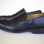 Mens Cole Haan Nike Air Shoes Size 9 M Black Leather Slip Ons Loafers