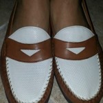 Cole Haan Mens Tan & White Italian Leather Loafers, Size 8.5, EUC