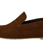 Hugo Boss Mens Relons Medium Brown Suede Slip-On Casual Penny Loafers Shoes