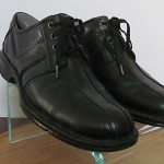 Mens sz 10 M black leather Clarks lightweight casual lace tie oxford shoes