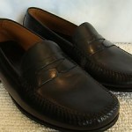 $168 PINCH PENNY COLE HAAN BLACK LEATHER LOAFERS SZ 9D INDIA