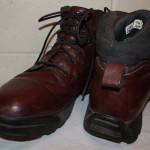mens sz 12M TIMBERLAND PRO SERIES Steel toe work boots Brown Leather EUC