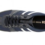 Hugo Boss Mens Sneakers Orange Label Simbad II Navy Lace Up Textile Suede