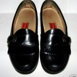 Cole Haan Men’s Black Glossy Leather Slip on Loafers Sz 8 EUC