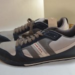New Authentic Diesel Men’s Gunner Tennis shoe Fashion Sneaker,Black/Gray Size 11