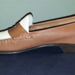 Cole Haan Mens Tan & White Italian Leather Loafers, Size 8.5, EUC