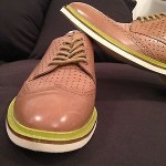 Cole Haan Nike Air Franklin Wingtip EVA Oxfords 9 Mens Light Brown Leather