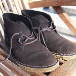 Clarks desert boot, brown suede, size 10