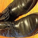 Timberland Boot Company, black leather cap toe lace up dress boot, size 10