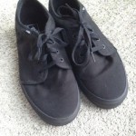 All black Vulcanized Vans. Only Worn Once !!! Size 10 !!!!!!!!