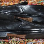 Mens COLE HAAN black leather slip on loafers shoes, size 10