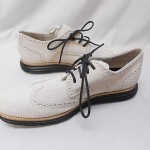 NEW Cole Haan Mens White Lunargrand Leather Wingtip Oxford Shoes Size 9.5 M
