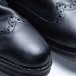 Cole Haan C07084 L10 R10.5 brogue black leather pull on boot MISMATE NEW $298