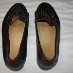 Mens Cole Haan 11 D Tan Navy Leather Slip-on Kilted Tassel Loafers Dress Casual