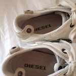 Diesel White Leather Mens Sneaker With Green Stitchingsize Us 11