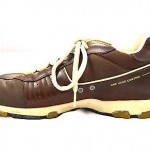 Brown White Leather Mesh Canvas DIESEL 1 Hand Control Skater Sneakers Shoes 10.5