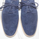 COLE HAAN Mens LunarGrand Wingtip Dress Shoes Navy Blue/Topaz Suede Size 10.5
