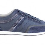 Hugo Boss Mens Sneakers Orange Label Silvans Navy Lace Up Textile Suede Leather
