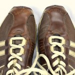 Brown White Leather Mesh Canvas DIESEL 1 Hand Control Skater Sneakers Shoes 10.5