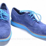 Cole Haan Lunargrand C11095 10 blue suede Oxford Wingtip Bright Laced shoe $198