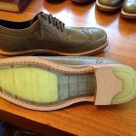 Cole Haan Mens Cooper Square Wingtip 8.5 New $298 Summer Khaki Grey