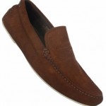 Hugo Boss Mens Relons Medium Brown Suede Slip-On Casual Penny Loafers Shoes