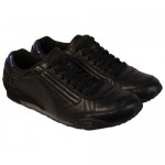 Diesel Mens Take Black Blue Casual Leather Lace Up Sneakers Shoes